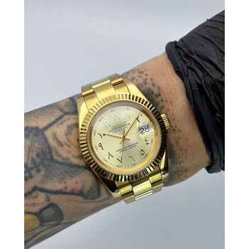 Custom Seiko Mod • Full Gold Arabic DateJust on Oyster Bracelet • 39mm